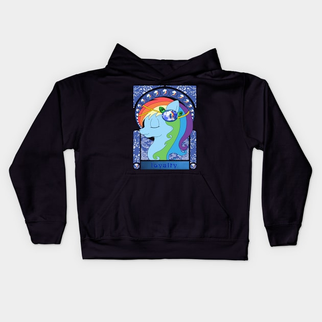 Loyalty- Rainbow dash Kids Hoodie by BlackTaintedHeart